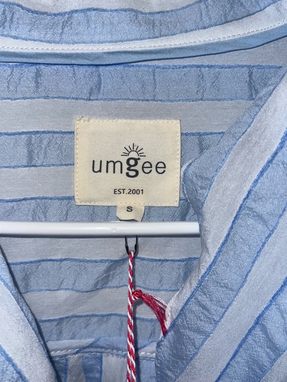 Small Umgee Light Blue & White Stripe Top - Picture 3 of 5